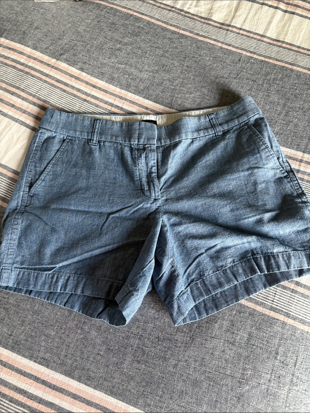 J. Crew Chambray Blue Casual Bermuda Shorts 5 inch inseam